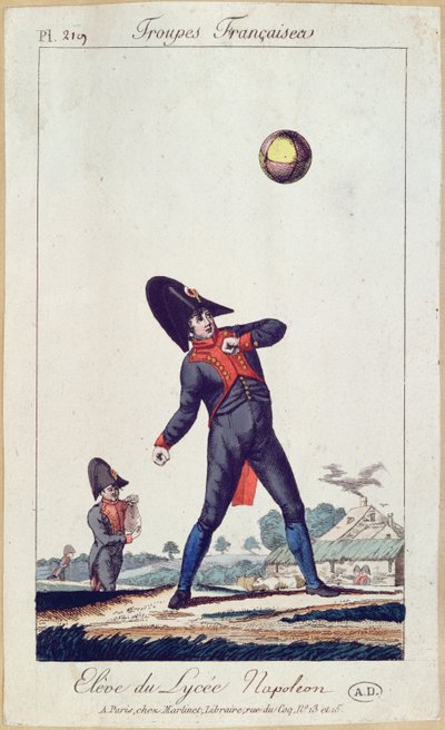 Alumno del Liceo Napoleón jugando a la pelota, c.1805 de French School