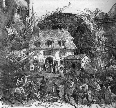 Turistas pirenaicos en peregrinación a Lourdes, Altos Pirineos (65) de French School