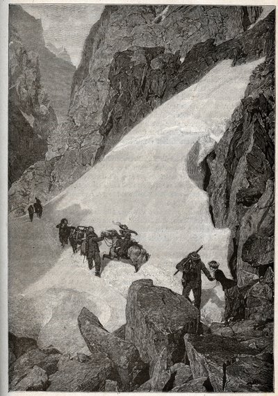 Pirineos - ascensión del Pic du Midi - grabado en “PATRIE” - DESCRIPCIÓN PIQUE DE LA FRANCIA EN 6 VOLÚMENES POR LUCIEN HUARD - finales del siglo XIX. de French School