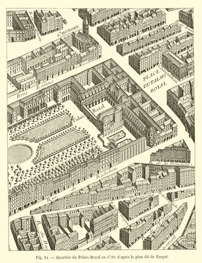 Barrio del Palais-Royal en 1739 de French School