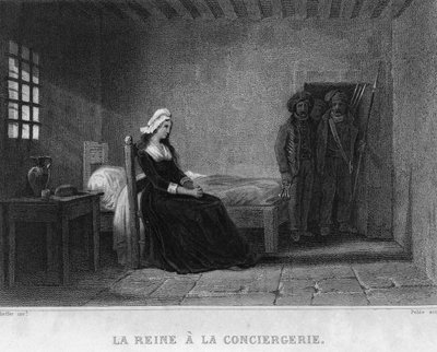 Reina María Antonieta en la prisión de la Conciergerie - en “Revolución francesa” de Thiers. Siglo XIX de French School