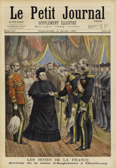 La Reina Victoria llegando a Cherburgo, 1897 de French School