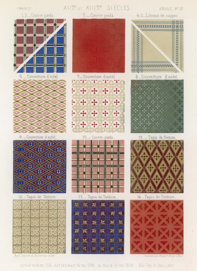 Colchas y tapices de los siglos XII y XIII de French School