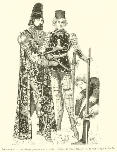 Siglo XV, Príncipe, gran escudero y criado de French School