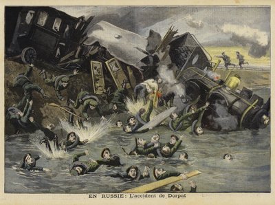 Accidente ferroviario en Dorpat, Rusia, 1897 de French School