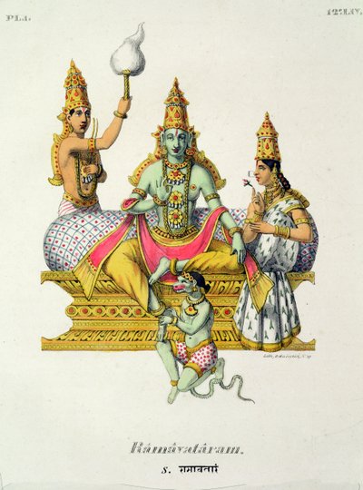 Rama, grabado por du Bouisi de French School