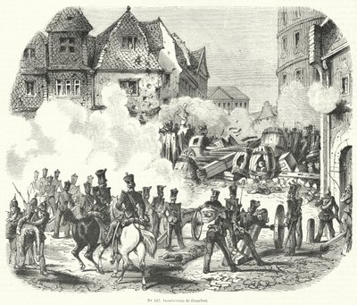 Rebelión en Frankfurt, Alemania, septiembre de 1848 de French School