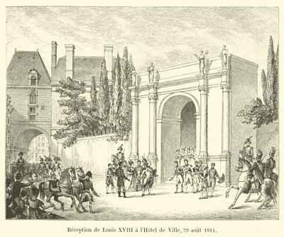 Recepción de Luis XVIII en el Hôtel de Ville, 29 de agosto de 1814 de French School