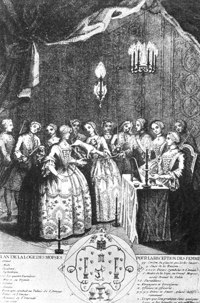 Recepción de damas en la Logia de los Mopses de French School