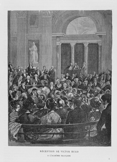 Recepción de Victor Hugo (1802-85) en la Academia Francesa de French School