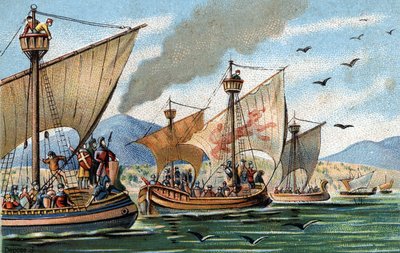 Reconquista de Sicilia Oriental sobre los árabes: Roger de Hauteville conquista Puglia y Calabria y aniquila la flota sarracena en Palermo de French School