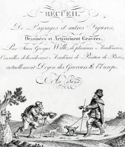 Recueil de Paysages et autres figures, dessinees et Artistement Gravees de French School