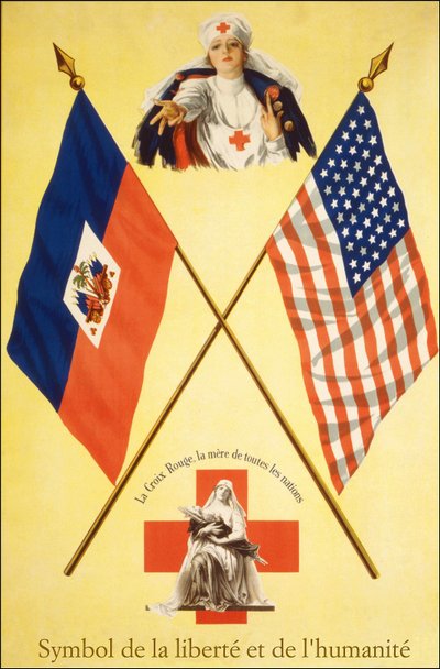 Cartel de la Cruz Roja "Símbolos de Libertad y Humanidad - La Cruz Roja, la Madre de Todas las Naciones", circa 1914-1918. de French School