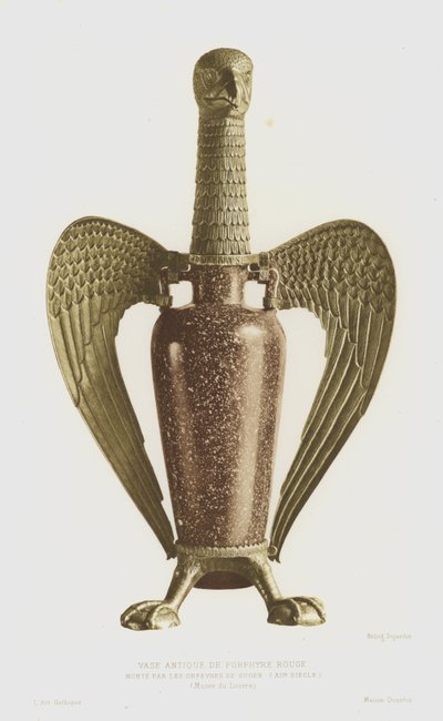 Jarrón de pórfido rojo montado por los orfebres del Abad Suger, francés de French School