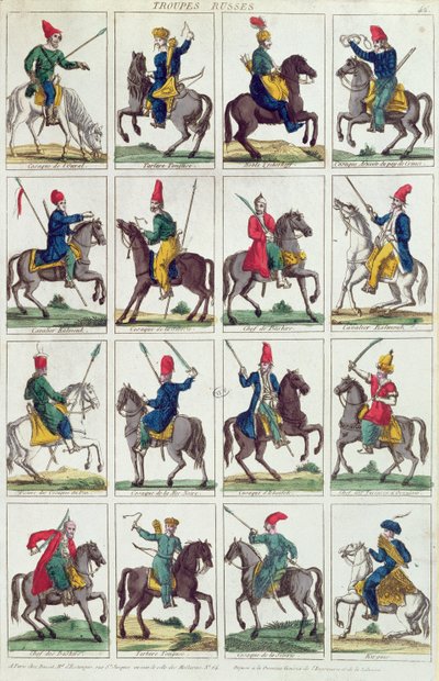 Unidades regionales de caballería rusa, c.1812-14 de French School