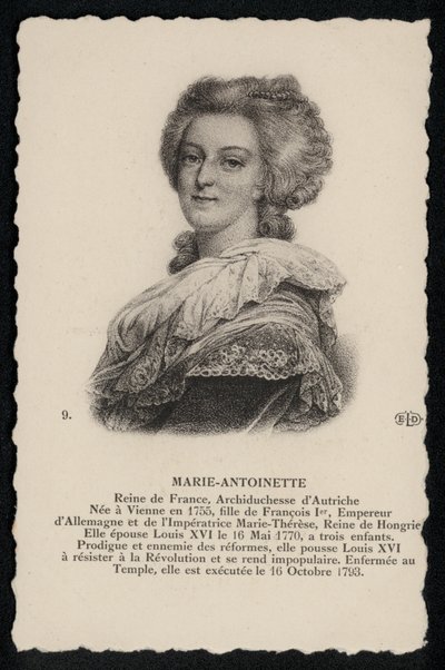 Reina María Antonieta (litografía) de French School