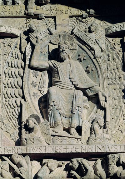 Relieve que representa a Cristo en la Gloria (detalle) de French School