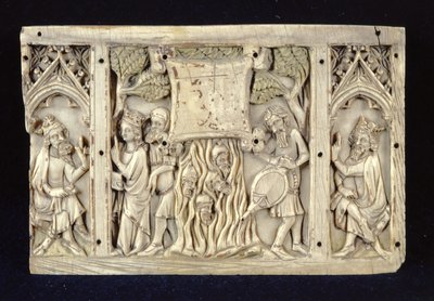 Relieve que representa Escenas de la Vida de Santa Catalina de Alejandría, c.1370-80 de French School
