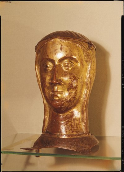 Cabeza relicario de un compañero de Santa Úrsula, c.1300, Limoges de French School