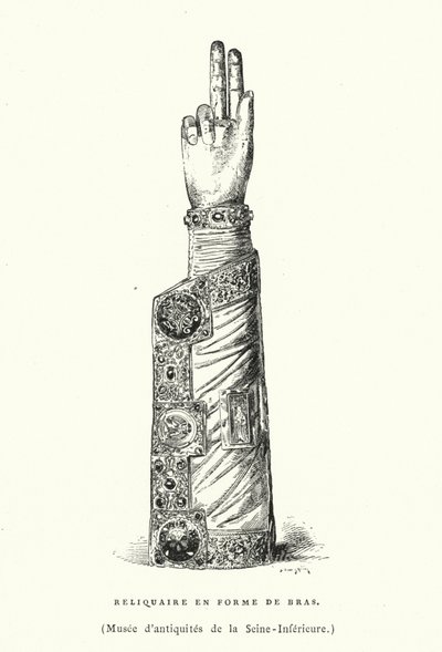 Relicario en forma de brazo (grabado) de French School