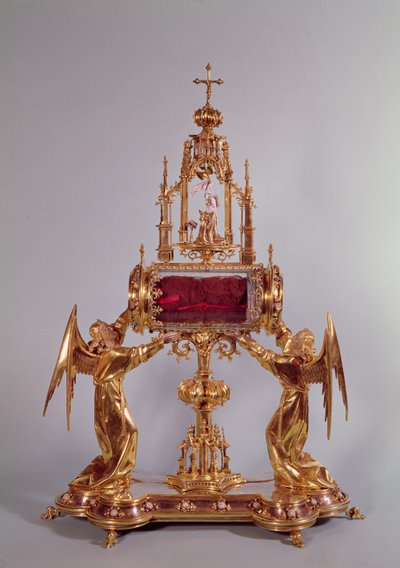 Relicario del Velo de Santa Aldegonda (oro) de French School