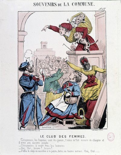 Recuerdo de la Comuna: el Club de Mujeres - Caricatura, Museo Carnavalet de French School