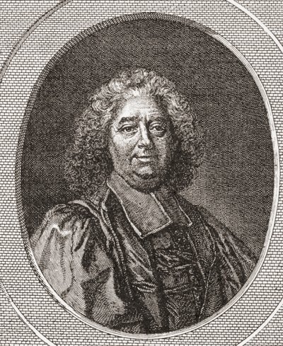 René Pucelle, 1655-1745. Magistrado francés y abad de Saint Leonard Corbigny. De Les Heures Libres publicado en 1908 de French School