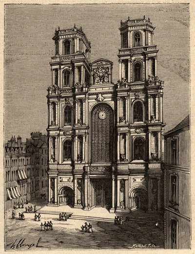 Rennes - La Catedral de San Pedro - grabado en 