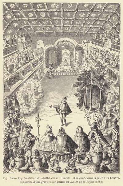 Representación de un ballet ante Enrique III y su corte, en la galería del Louvre de French School