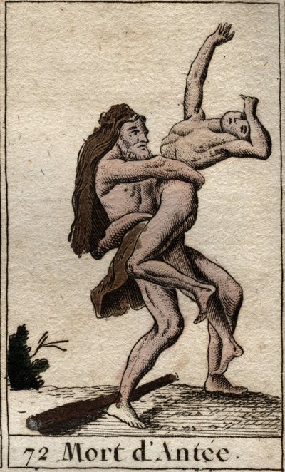 Representación de Hércules derrotando a Anteo, Rey de Libia. De “Mitología de la Juventud” por Pierre Blanchard 1803. de French School