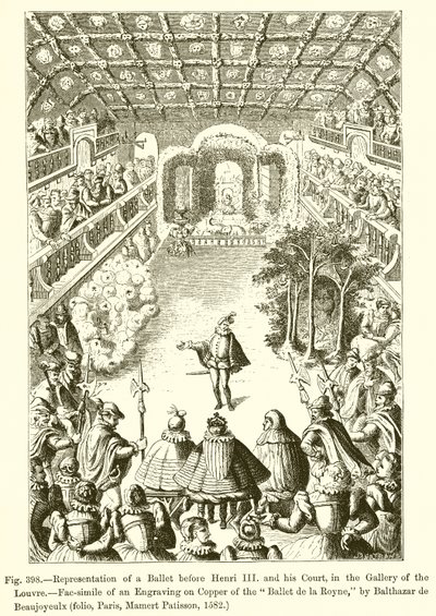 Representación de un ballet ante Enrique III y su corte, en la Galería del Louvre de French School