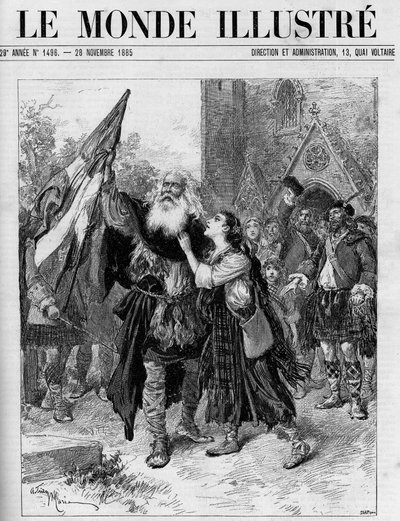Representación del drama en cinco actos "Les Jacobites" de François Coppée (1842-1908) en el teatro de l