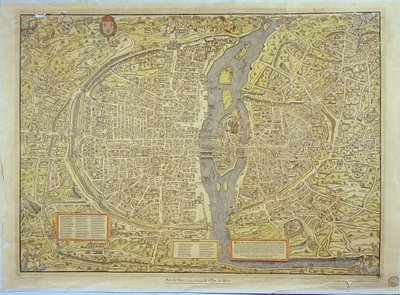 Reproducción del Mapa de Basilea de París, originalmente producido en 1552-59 de French School