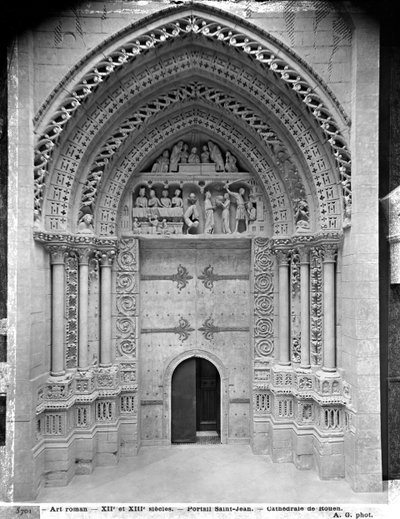 Reproducción del portal de la fachada de San Juan Bautista en la Catedral de Rouen de French School