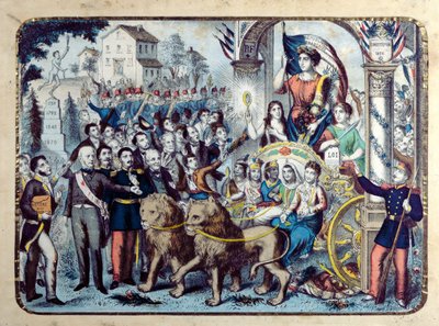 Alegoría republicana celebrando la Constitución Francesa de 1876 de French School