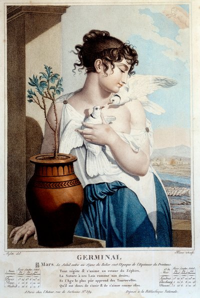 Calendario republicano: Germinal del año II (21 de marzo) de French School
