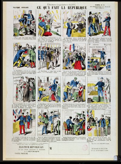 Propaganda republicana en apoyo de la fundación de la Tercera República, c.1881 de French School