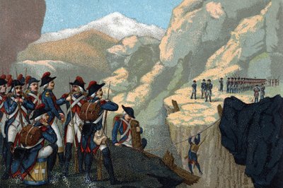 Campaña del ejército de reserva en 1800: Paso del Simplon por el General Bethencourt en mayo de 1800. de French School