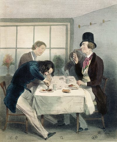 Restaurante en la rue Saint-Jacques en París, c.1840 de French School