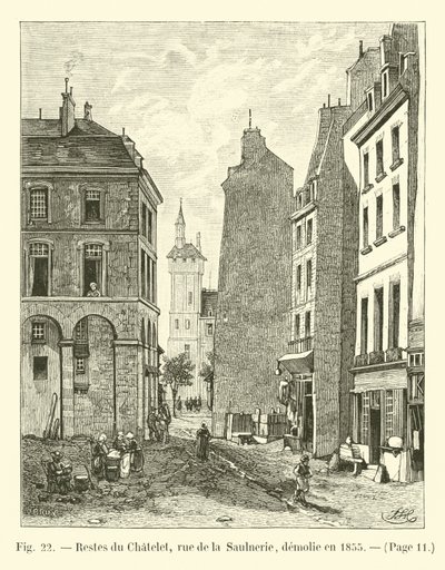 Restos del Chatelet, rue de la Saulnerie, demolido en 1855 de French School