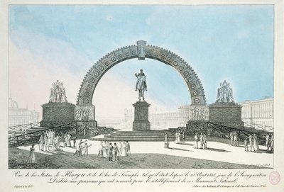 Restauración de la estatua de Enrique IV en el Pont Neuf, París, 25 de agosto de 1818 de French School