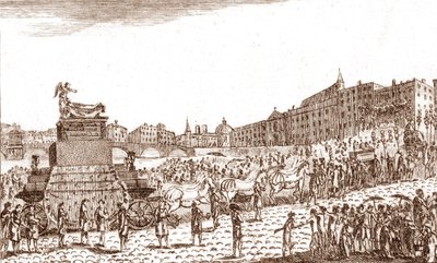 Retorno de las cenizas de Voltaire (François Marie Arouet dit Voltaire) de French School