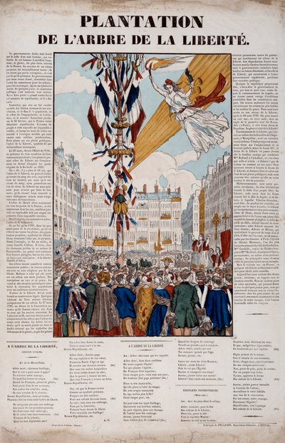 Revolución de 1848: plantación del Árbol de la Libertad el 25 de marzo de 1848. Grabado de 1848 París, Museo Carnavalet de French School