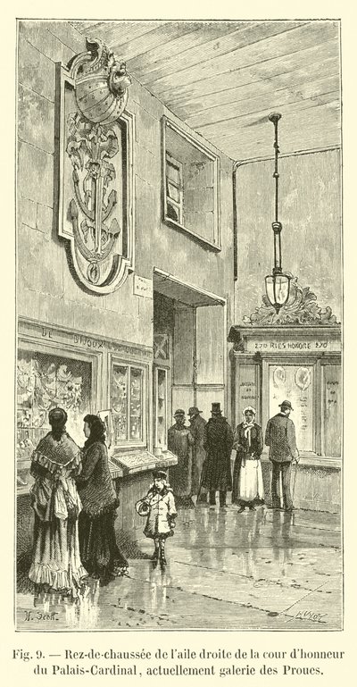 Planta baja del ala derecha del patio de honor del Palais-Cardinal, actualmente galería de las Proas de French School