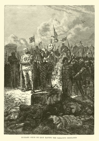 Ricardo Corazón de León decapitando a los sarracenos de French School