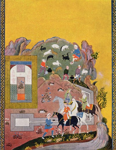 Jinete y su harén, ilustración para Las mil y una noches, 1895 de French School