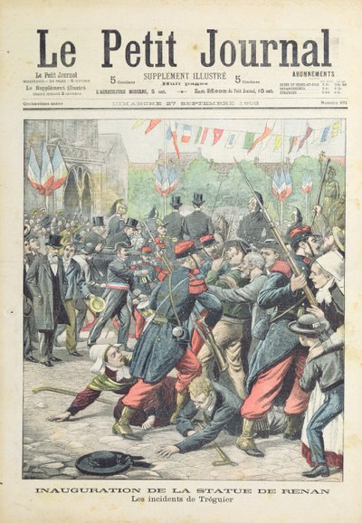 Disturbio en Treguier en la inauguración de una estatua de Renan, ilustración de portada de 