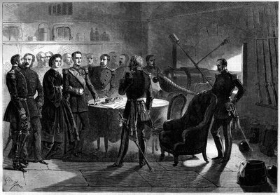 Risorgimento - Expedición de los Mil o Camisas Rojas por Giuseppe Garibaldi (1807-1887) - Sitio de Gaeta, Italia de French School