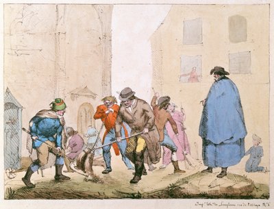 Barrenderos en París, c.1820 de French School