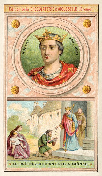 Roberto II de Francia distribuyendo limosnas de French School